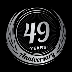 Fototapeta premium 49 years anniversary. Anniversary logo design. Forty-nine years logo.