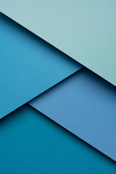 Blue geometric shapes. Material design concept