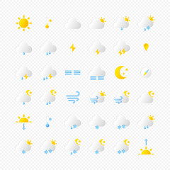 Set of isolated weather icons