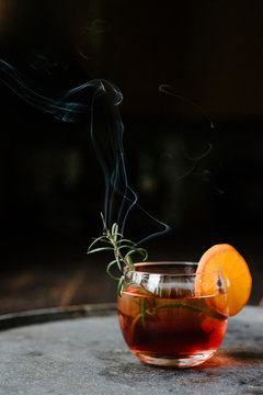 Mezcal Negroni with Smoking Rosemary