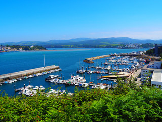Fototapeta na wymiar View of the seaport in Ribadeo, Lugo, Galicia, Spain