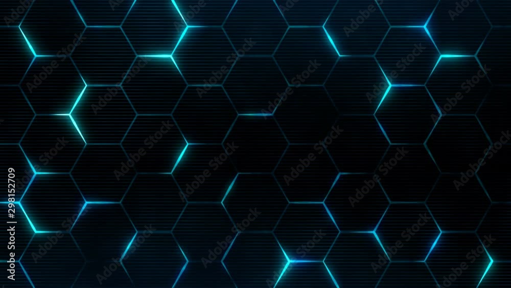 Poster blue hexagon pattern for futuristic grid concept. abstract technology background for cyberspace surf