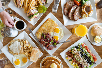 Unhealthy Breakfast Diner Food