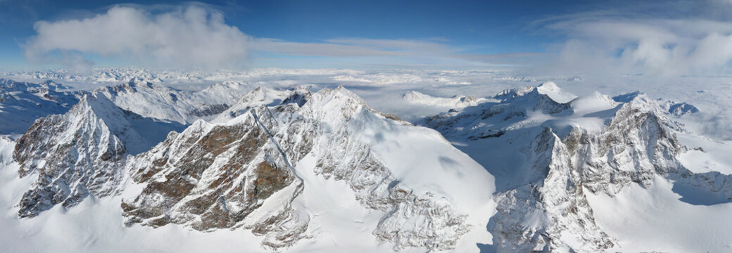 Aerial View Of Eastern Alpes, Switzerland