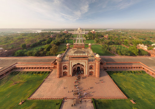Aerial view of Taj Mahal
