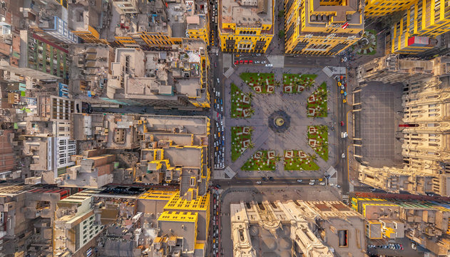 Aerial view above Lima downtown, Peru.