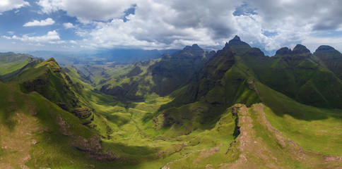 Aerial view of valley at Drakensberg, South Africa