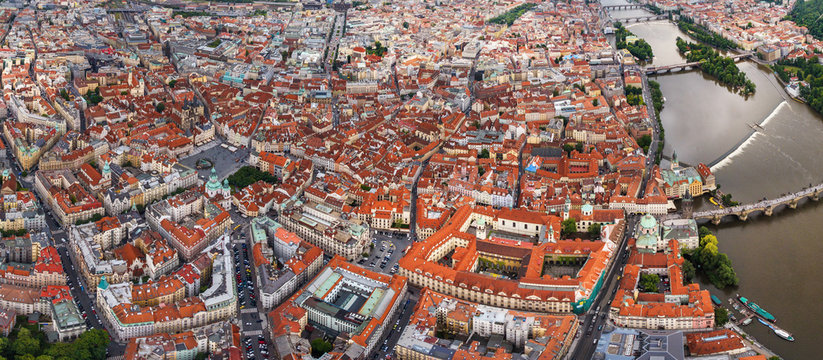 Aerial view of N·m?stÌ Svornosti old town, Czech Republic.