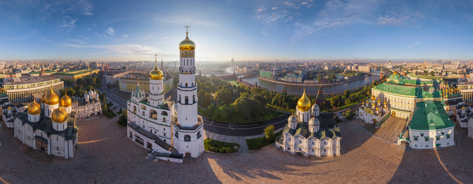 Aerial view of the Moscow Kremlin, Russia