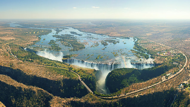 Aerial view of Victoria Falls, Zambia, Zimbabwe