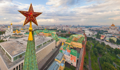 Aerial view of the Moscow Kremlin, Russia