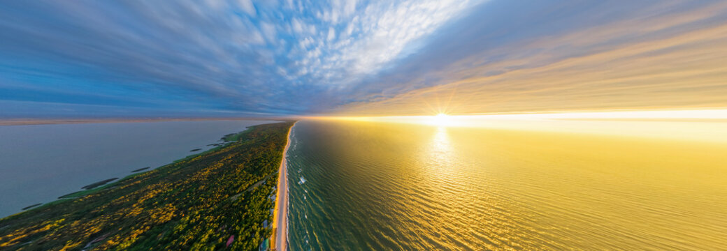 Panoramic aerial view of Curonian Spit, Russia
