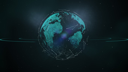 Code processing and abstract computer hardware technology concept.