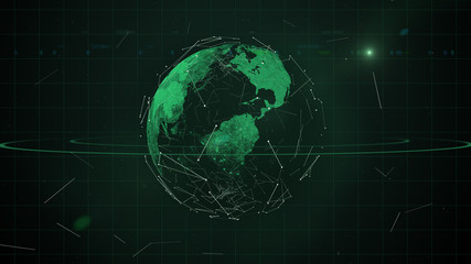 Concept of artificial intelligence, future technologies on the planet Earth.