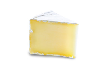 Brie cheese on a white isolated background