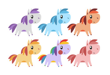 Colorful pony set