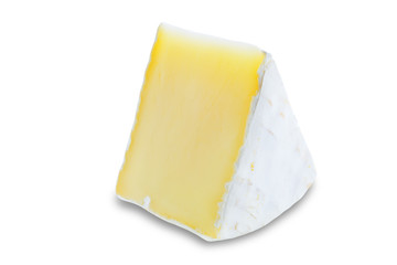 Brie cheese on a white isolated background
