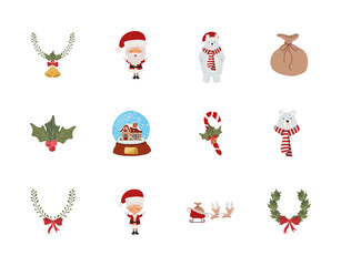 bundle of christmas set icons