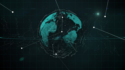 Blockchain and global business concept.