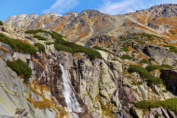 The  Skok waterfall near to Strbske pleso lake in High Tatras National Park, Slovakia © andras_csontos