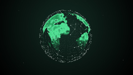 International freight or shipping service connection around the globe.