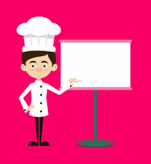 Chef Cartoon - Showing on White Board