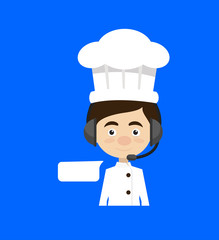 Chef Cartoon - Providing a Customer Service