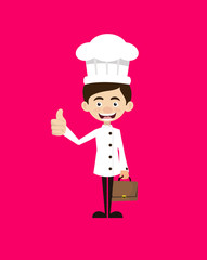 Chef Cartoon - Showing a Thumb Up