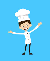 Naklejka premium Chef Cartoon - In Cheerful Pose