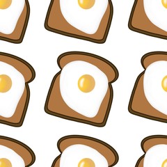 This is seamless pattern texture of bread and egg. Could be used for flyers, postcards, banners, holidays decorations, etc.