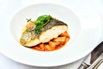 A healthy diet includes fish dishes as a source of protein and omega 3 fats.