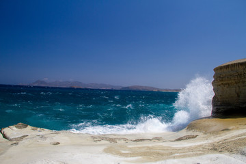 waves crashing on the beach