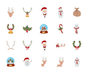 Naklejka premium bundle of christmas set icons