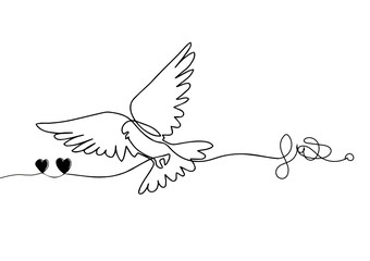 continuous line pomba da paz