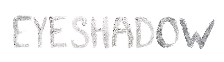 Silvery brush strokes cream eyeshadow isolated on white background