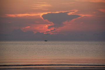 Scene of beautiful sky and sea in the morning before sunrise