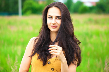 Portrait of beautiful young happy woman