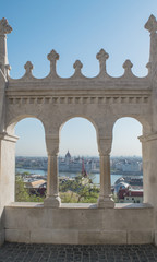  View of the Parliament Building from the Fisherman's Bastion in Budapest Hungary