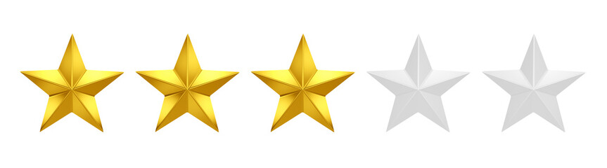 5 Out Of 5 Stars Rating Five Golden Stars Wall Mural | Wallpaper Murals-md3d
