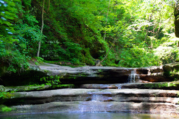 waterfall to a pond