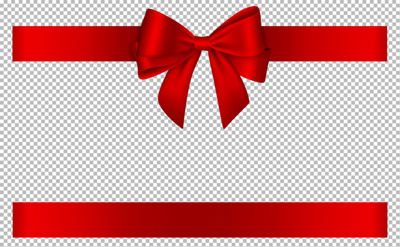 red bow and ribbon for christmas and birthday decorations