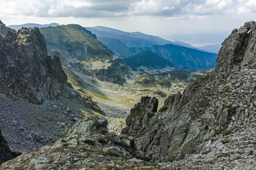 Fototapeta na wymiar Landscape from Kupen peak, Rila Mountain, Bulgaria