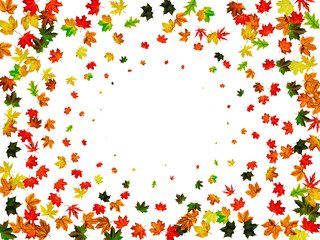 Autumn leaves wind. November falling pattern background. Season concept