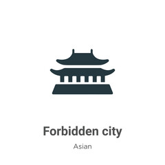 Forbidden city vector icon on white background. Flat vector forbidden city icon symbol sign from modern asian collection for mobile concept and web apps design.