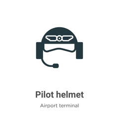 Pilot helmet vector icon on white background. Flat vector pilot helmet icon symbol sign from modern airport terminal collection for mobile concept and web apps design. © Digital Bazaar