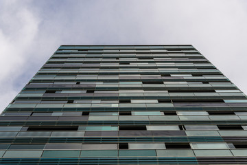 Fototapeta premium Close up of a colorful building, abstract geometric pattern and background