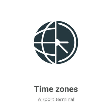 Time zones vector icon on white background. Flat vector time zones icon symbol sign from modern airport terminal collection for mobile concept and web apps design.