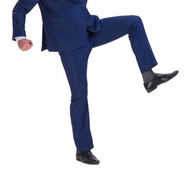 The businessman isolated on the white background