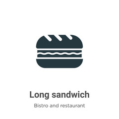 Long sandwich vector icon on white background. Flat vector long sandwich icon symbol sign from modern bistro and restaurant collection for mobile concept and web apps design.