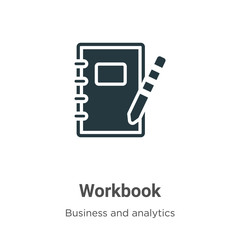 Workbook vector icon on white background. Flat vector workbook icon symbol sign from modern business collection for mobile concept and web apps design.